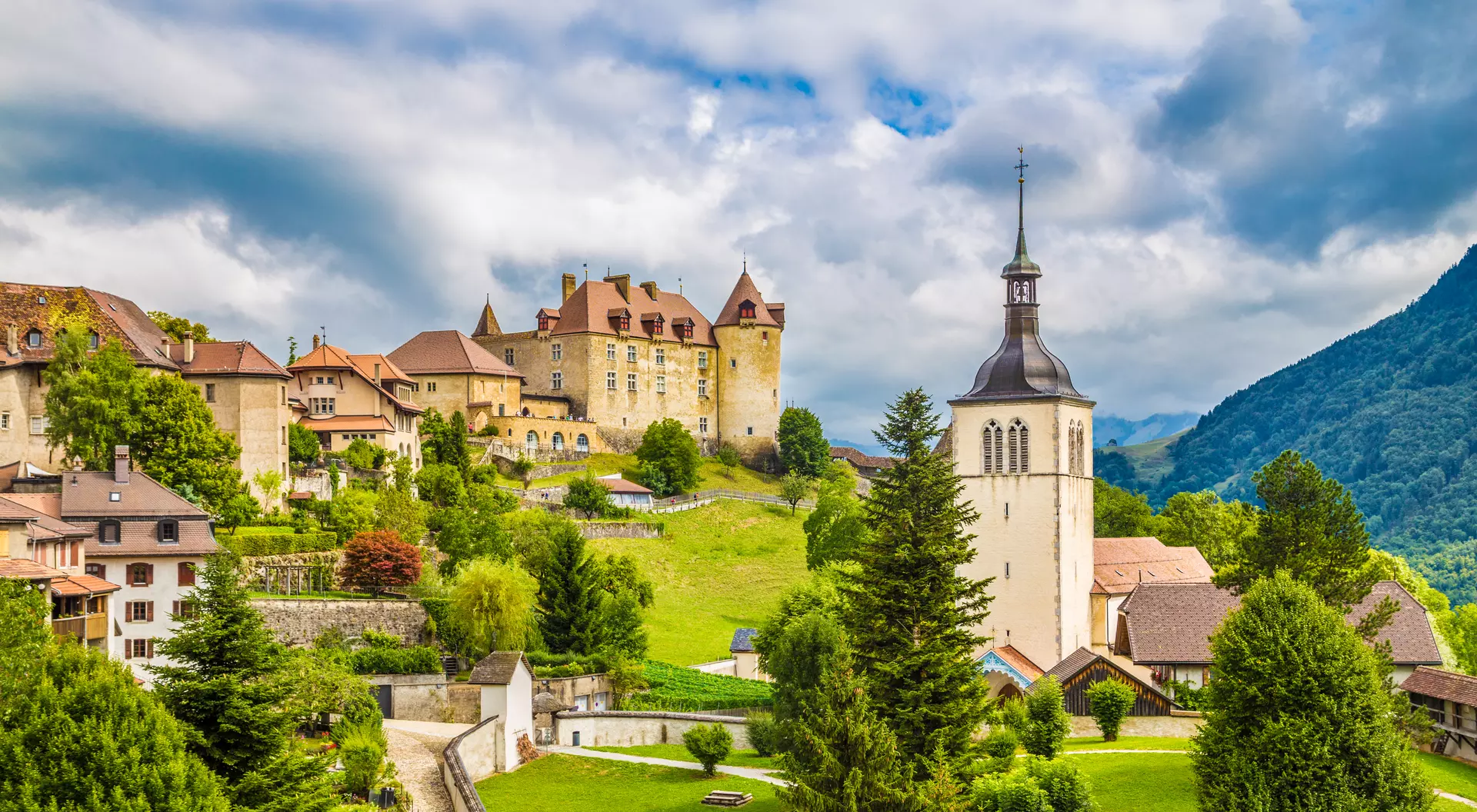 The medieval town of Gruyeres