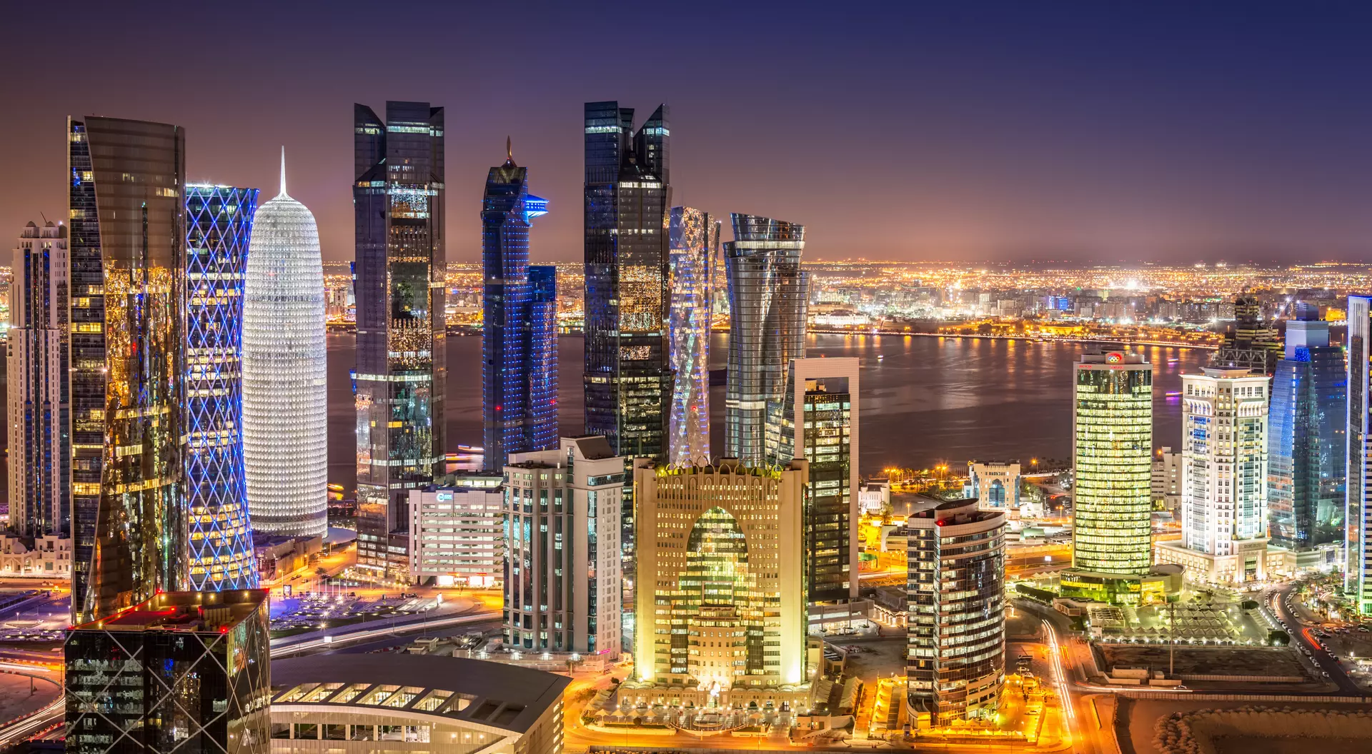 Modern urban skyscrapers in the City of Doha