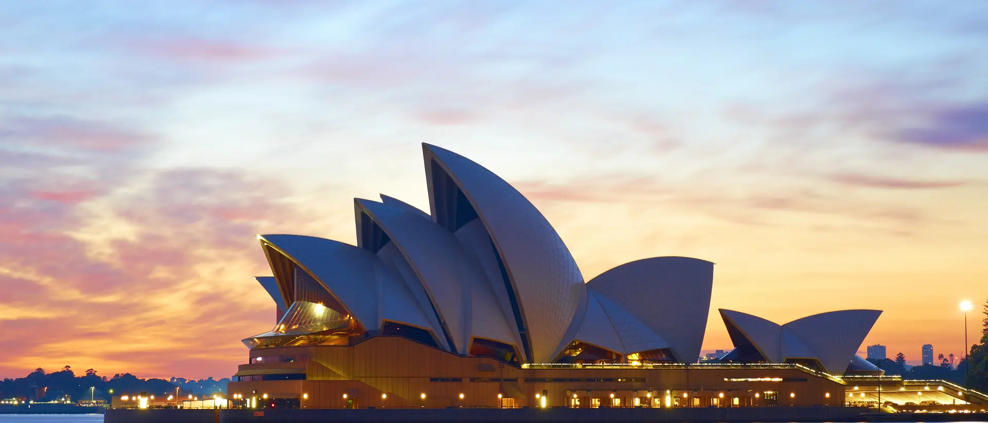 Opera House stands out against a glorious pre-dawn sky.