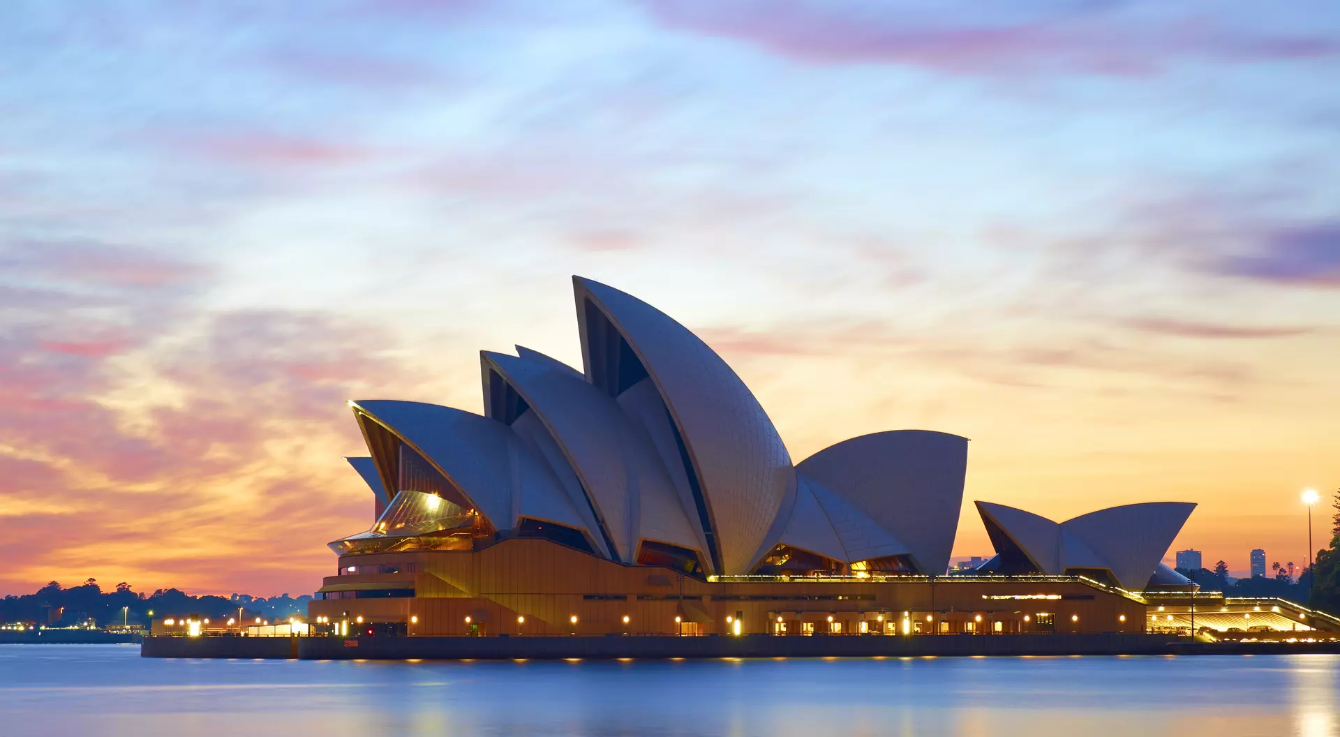 Opera House stands out against a glorious pre-dawn sky.