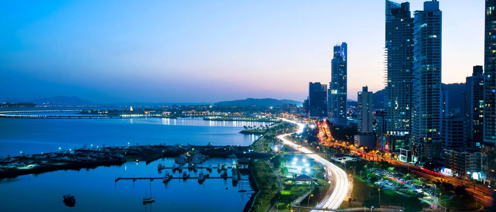 Panama city skyline at night