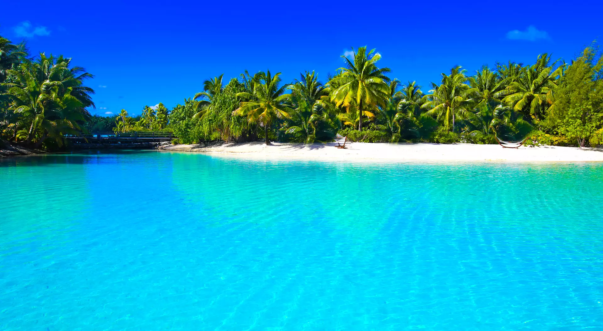 Blue ocean and blue skies.