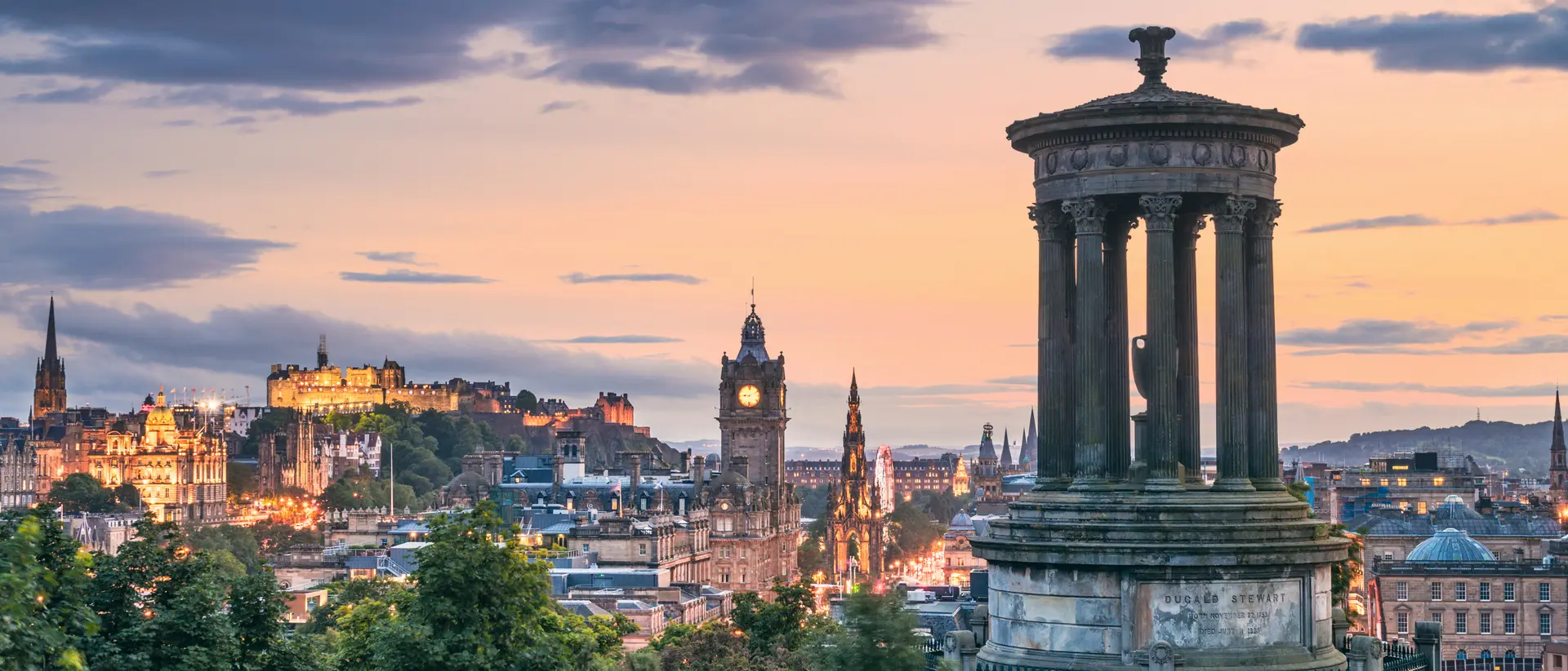 A view of Edinburgh's skyline from Calton Hill.