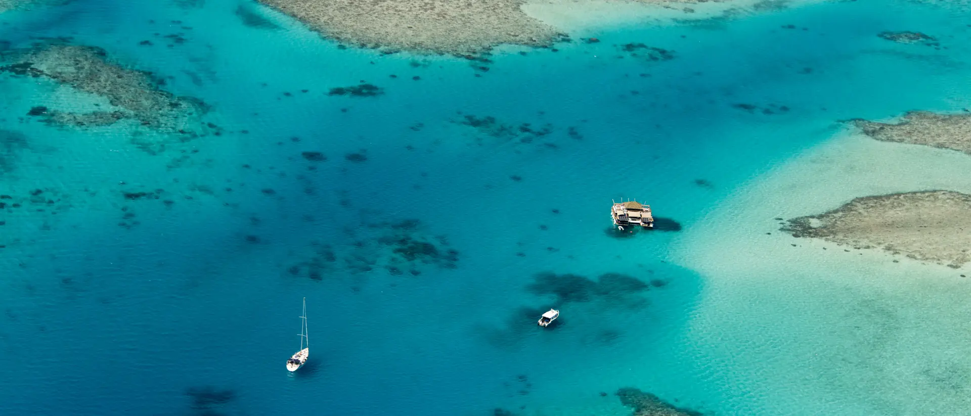 Corals and paradise islands at the Fiji Islands east of Australia in the middle of the pacific Ocean