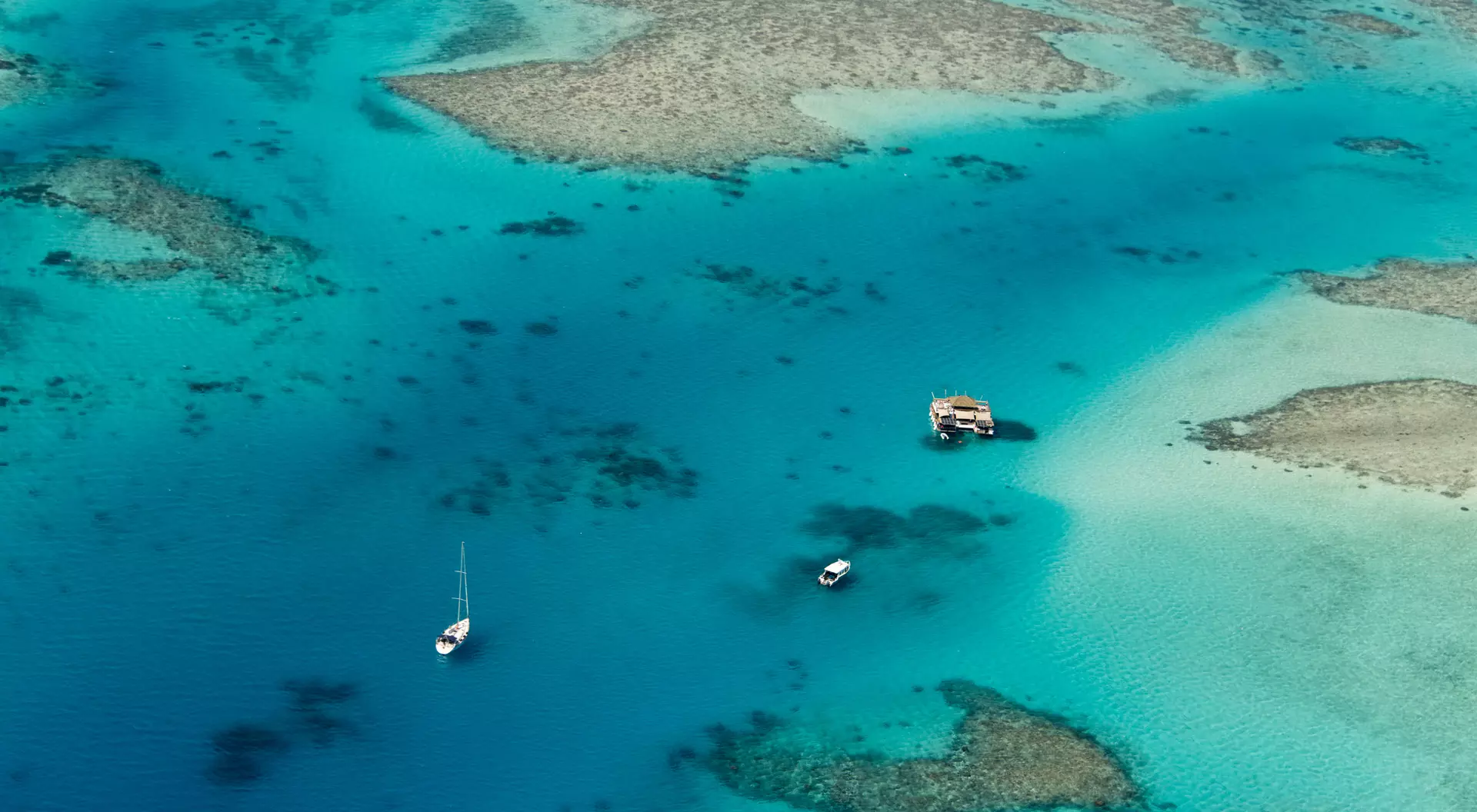 Corals and paradise islands at the Fiji Islands east of Australia in the middle of the pacific Ocean