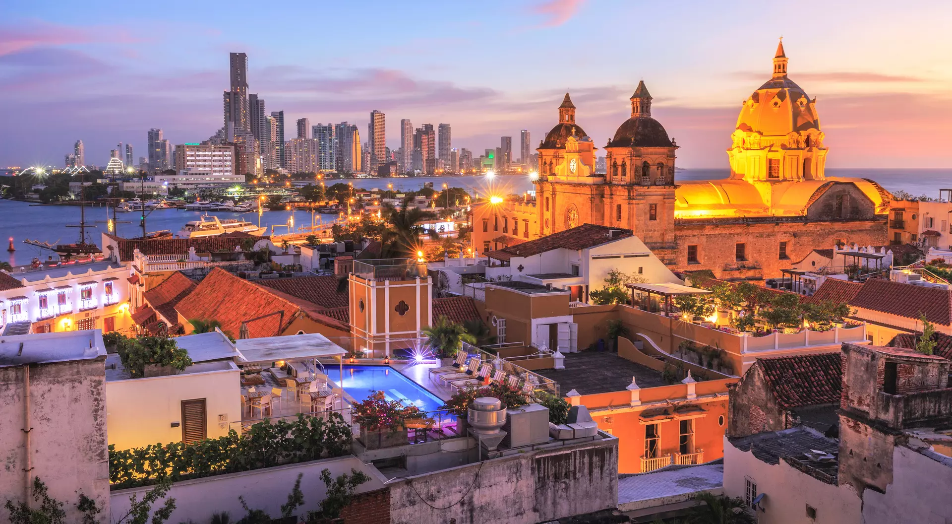 Night View of Cartagena de Indias