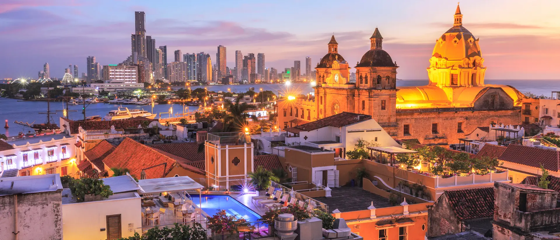 Night View of Cartagena de Indias