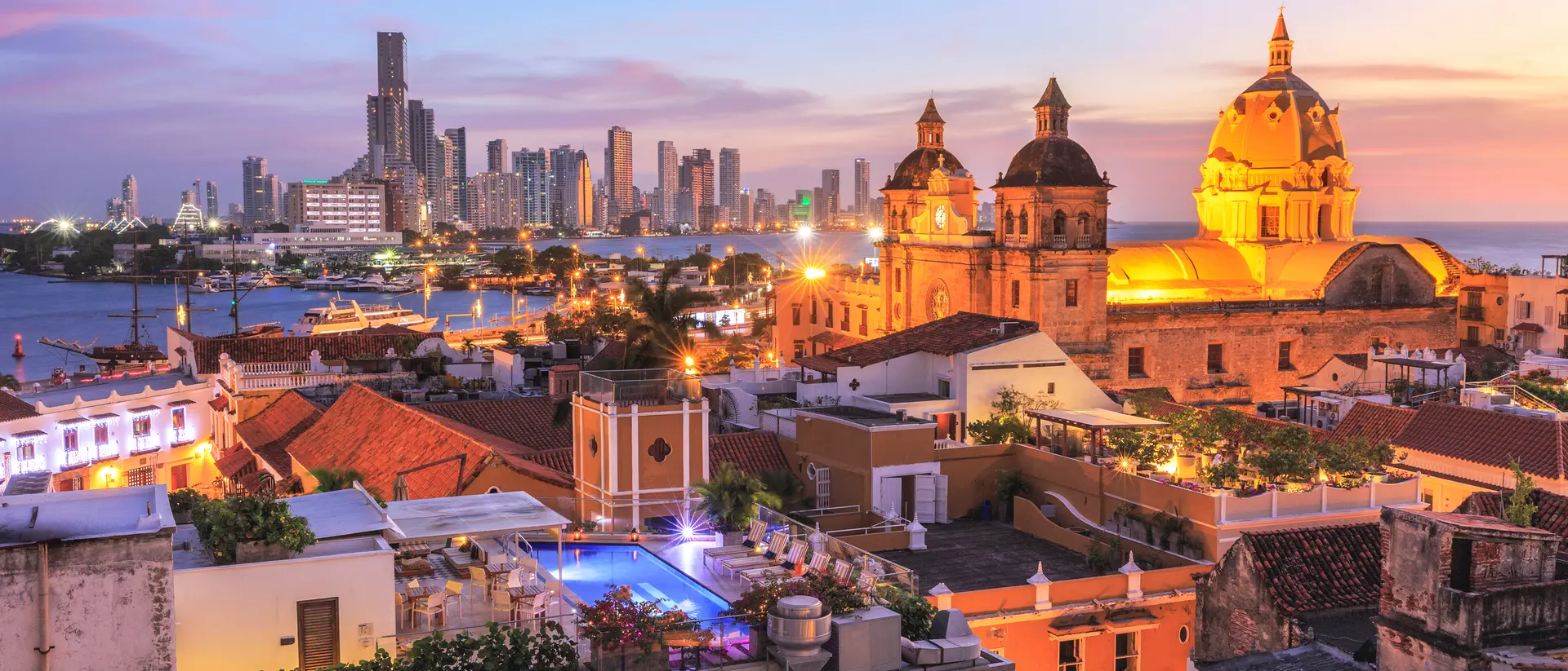 Night View of Cartagena de Indias
