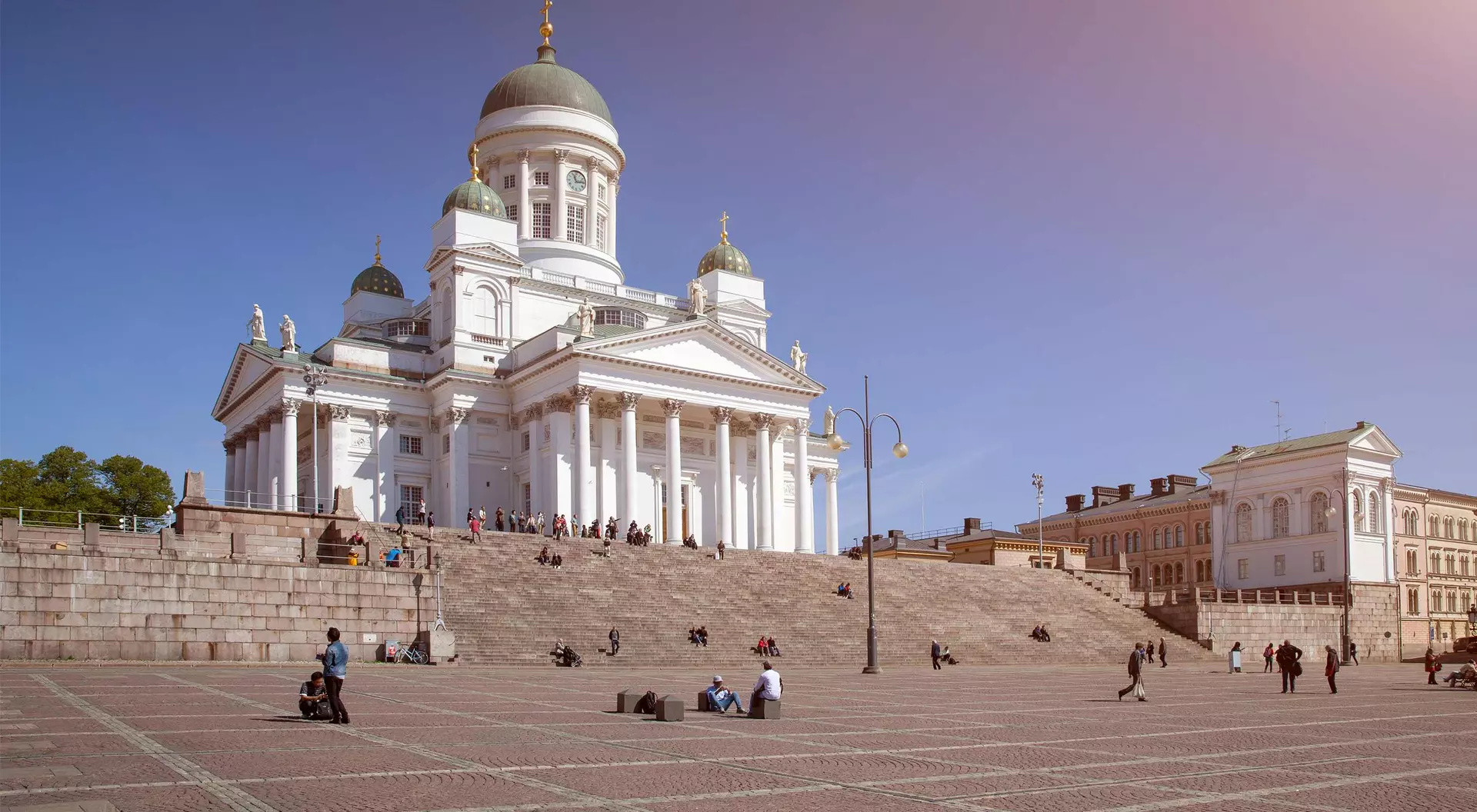 Senate square and St. Nicholas Cathedral in Helsinki.