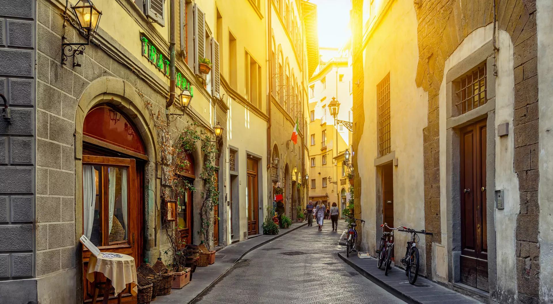 Narrow street in Florence, Tuscany