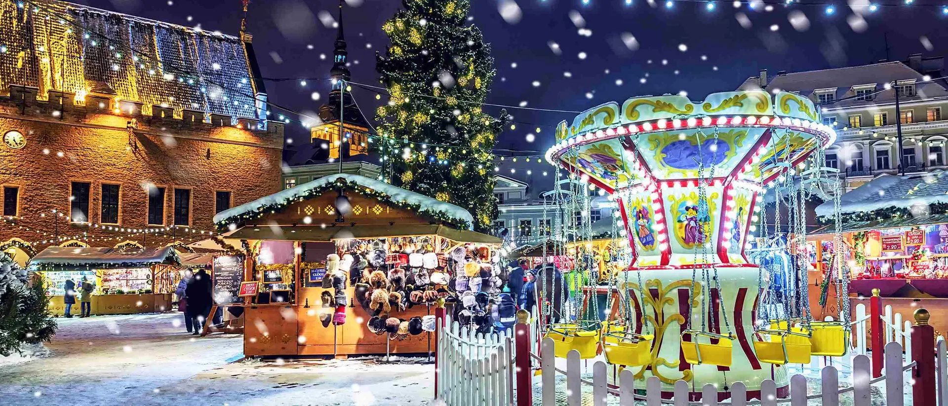 Christmas in Tallinn. Town Hall Square with Christmas Fair