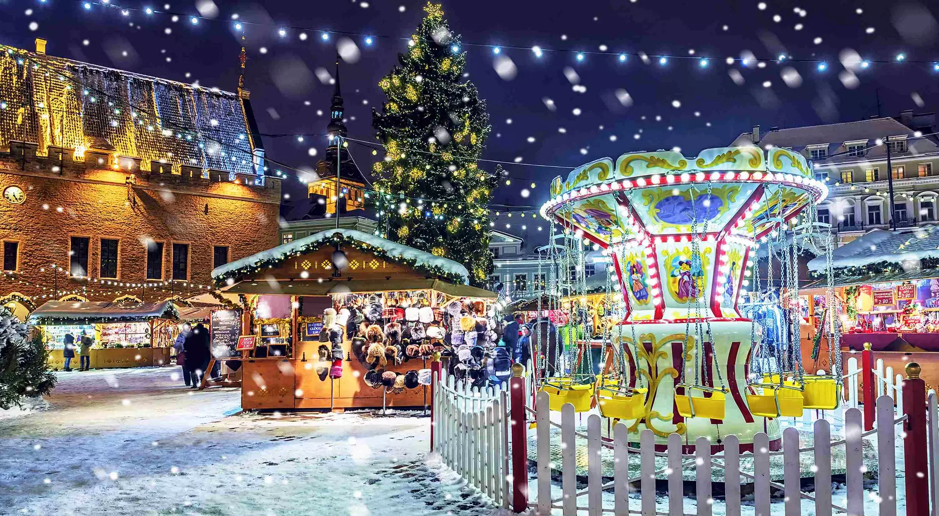 Christmas in Tallinn. Town Hall Square with Christmas Fair