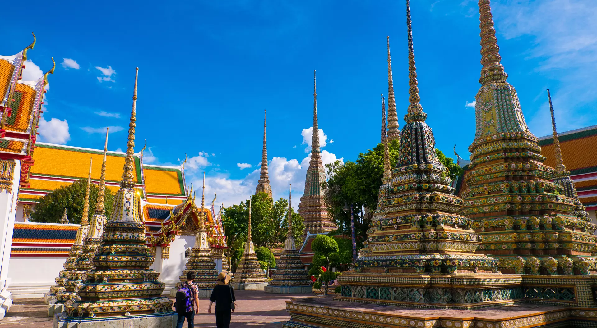 Exploring Wat Pho in Bangkok, Thailand.