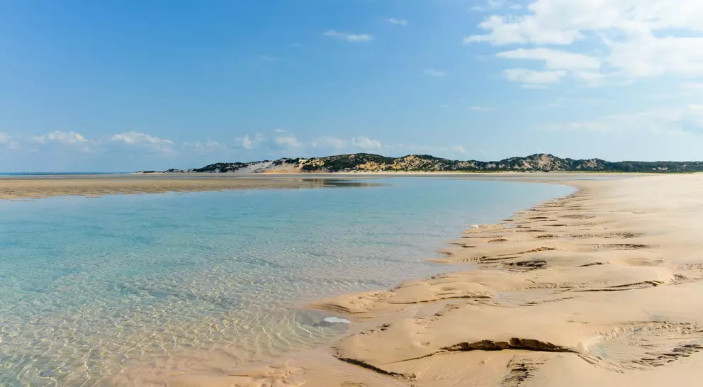 Water meets sand at the Bazaruto Archipelago