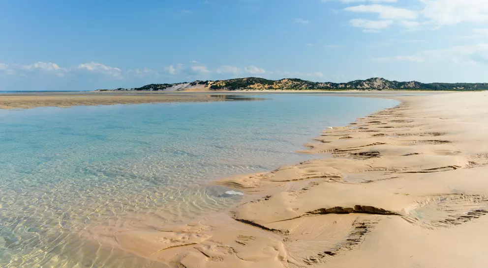 Water meets sand at the Bazaruto Archipelago