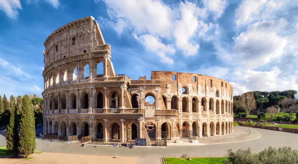 Colosseum in Rome without people in the morning