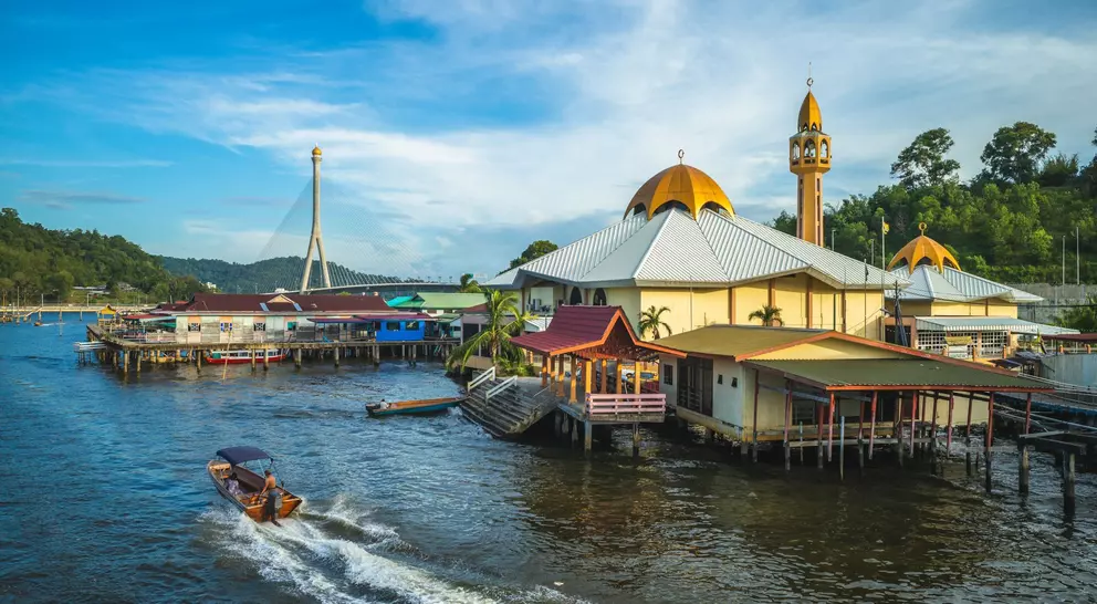 Kampong Ayer water village in Bandar Seri Begawan, Brunei