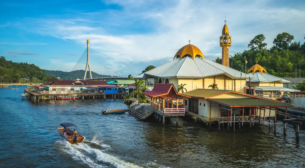 Kampong Ayer water village in Bandar Seri Begawan, Brunei