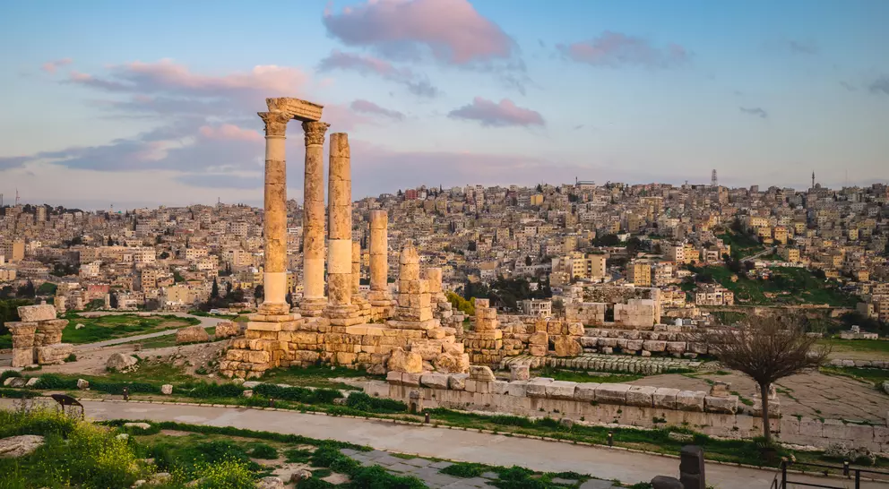 Temple of Hercules located on Amman Citadel in Amman, Jordan