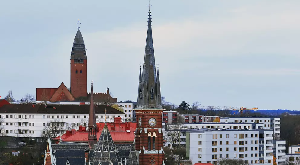 Aerial panorama of the Haga Osccar Frederik Church