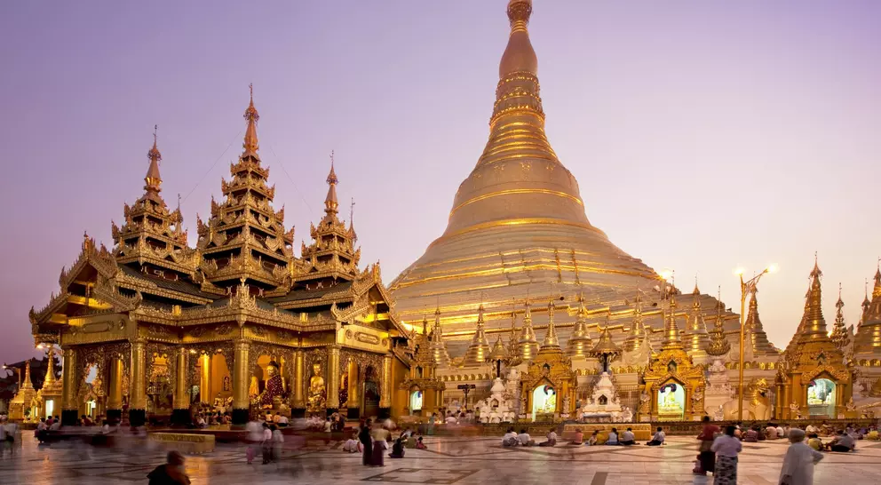  View of the 2,500 year old Shwedagon Pagoda. It is the oldest historical pagoda in the world
