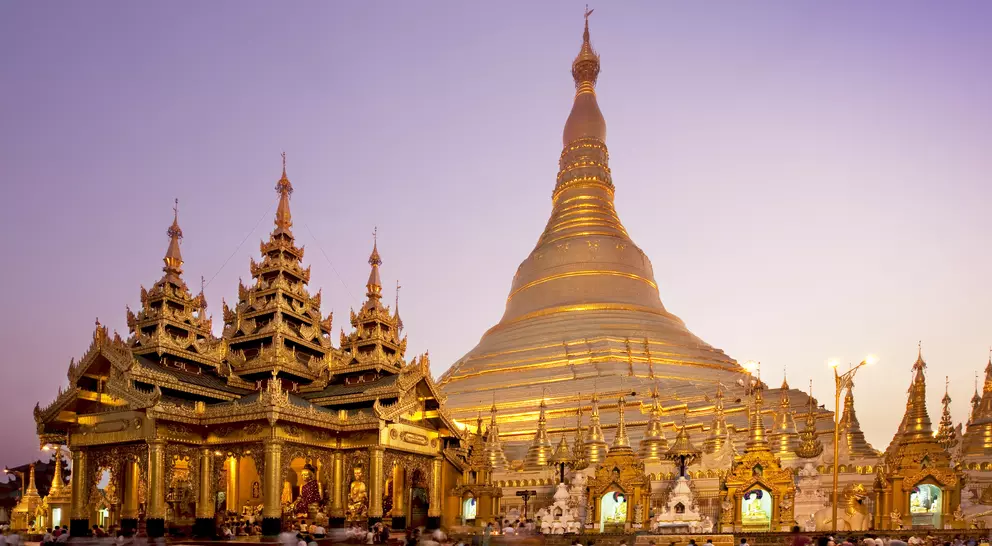  View of the 2,500 year old Shwedagon Pagoda. It is the oldest historical pagoda in the world