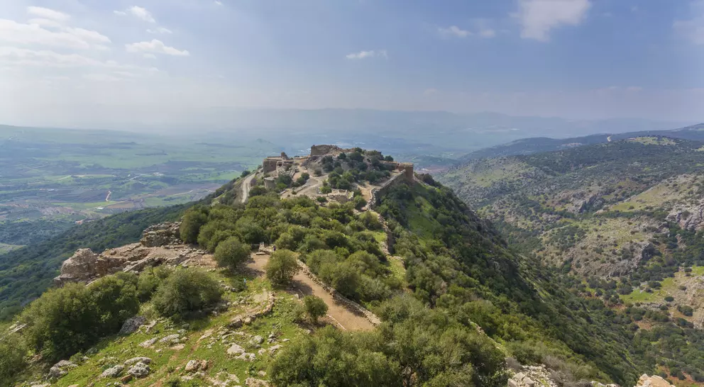 Nimrod Fortress Ruins overlooking Golan galilee and banias