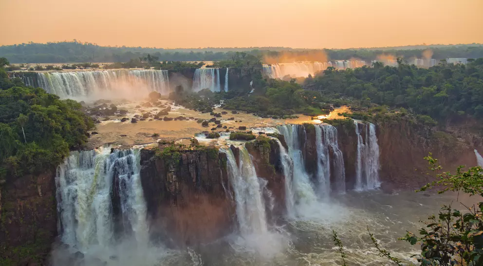 Aerial view of the international water falls