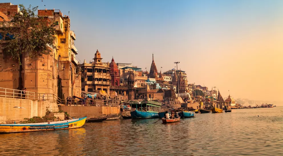 Ghats (Banks) along the river of the Hindu holy city