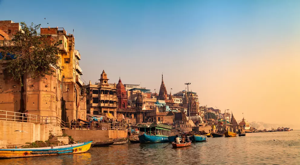 Ghats (Banks) along the river of the Hindu holy city