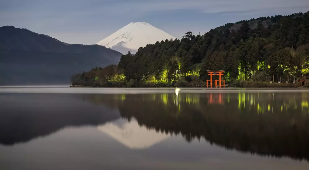 Lake Ashi, also referred to as Hakone Lake or Ashinoko Lake, is a scenic crater lake that lies along the southwest wall of the caldera of Mount Hakone