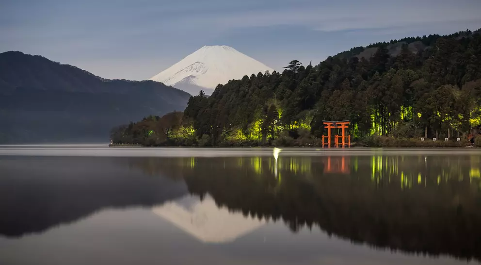 Lake Ashi, also referred to as Hakone Lake or Ashinoko Lake, is a scenic crater lake that lies along the southwest wall of the caldera of Mount Hakone