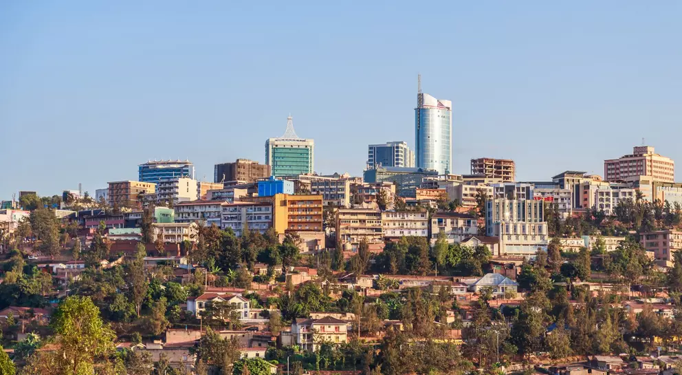 Panoramic view at the city business district of Kigali Rwanda