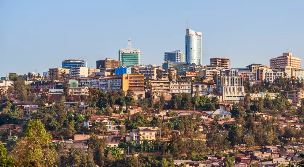 Panoramic view at the city business district of Kigali Rwanda