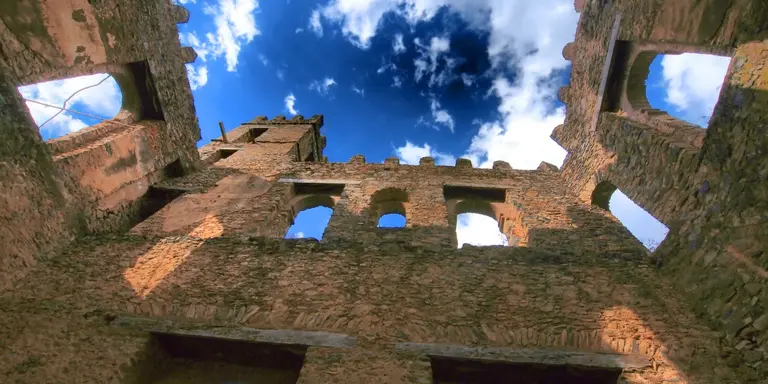 Roofless room at the Royal Grounds in Gondar Ethiopia