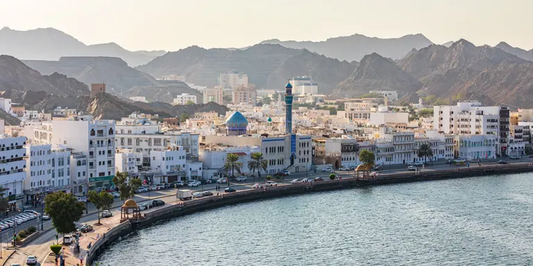 The waterfront and harbor in Muttra, one of Oman's port locations