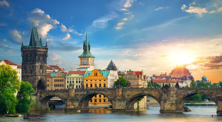 The Charles Bridge in Prague on a summer day
