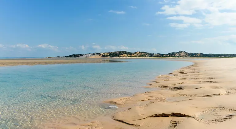Water meets sand at the Bazaruto Archipelago