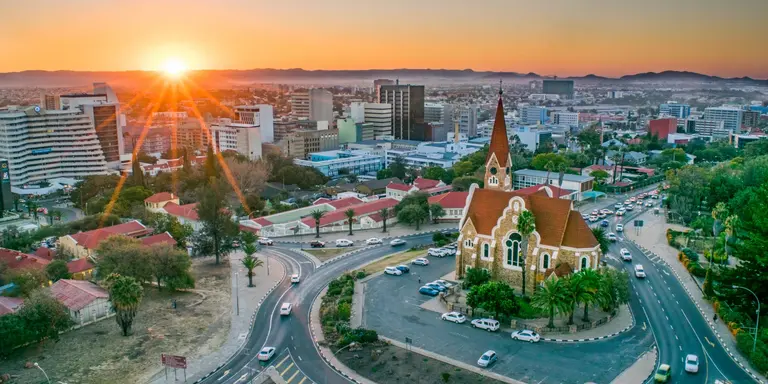 Aerial view showcases a timeless fusion of architecture, with Christ Church anchoring its dynamic growth.