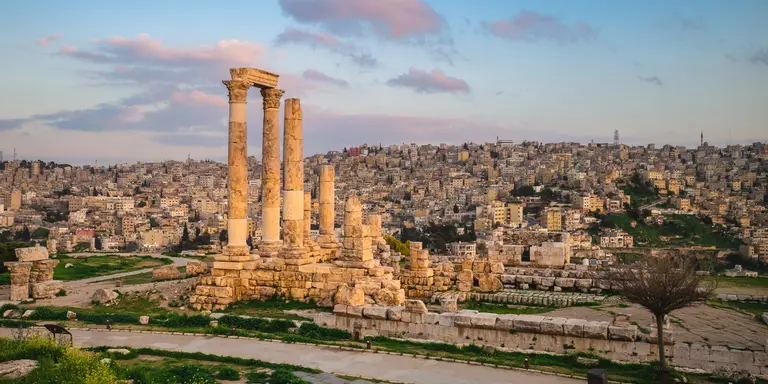 Temple of Hercules located on Amman Citadel in Amman, Jordan