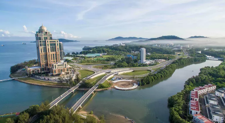 Aerial view of Kota Kinabalu city on Sabah Malaysia, Borneo