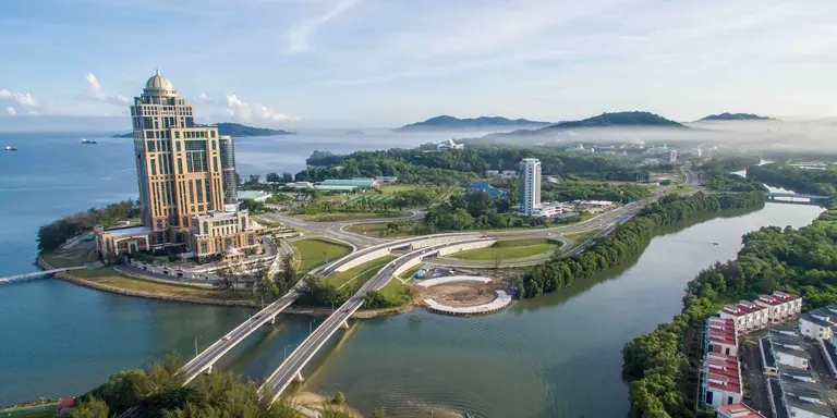 Aerial view of Kota Kinabalu city on Sabah Malaysia, Borneo