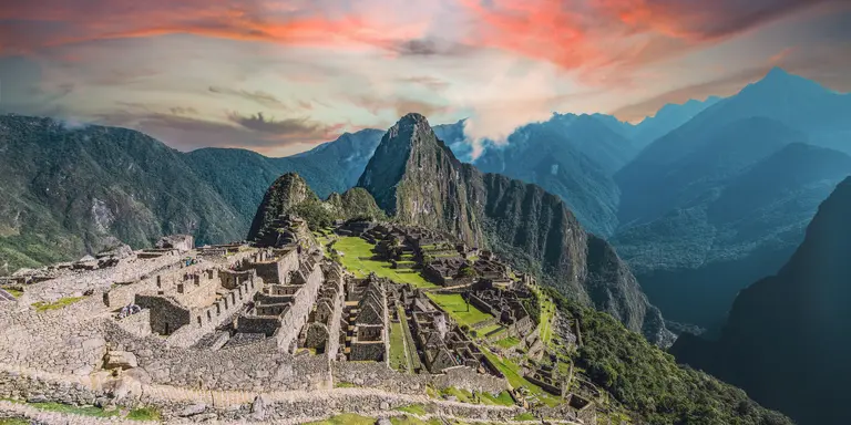 The ancient city of the Inca Empire hidden high up in the Andean mountains.