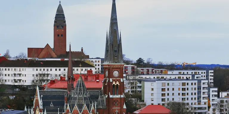 Aerial panorama of the Haga Osccar Frederik Church