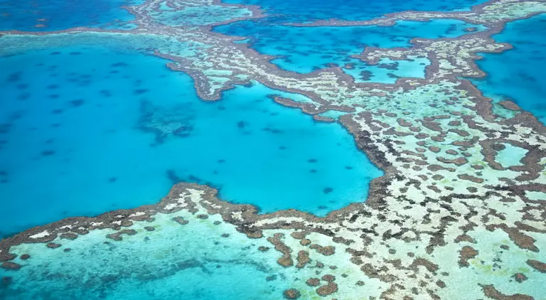 Aerial view of the Great Barrier Reef in Australia