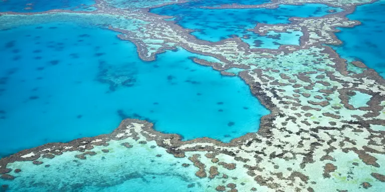 Aerial view of the Great Barrier Reef in Australia