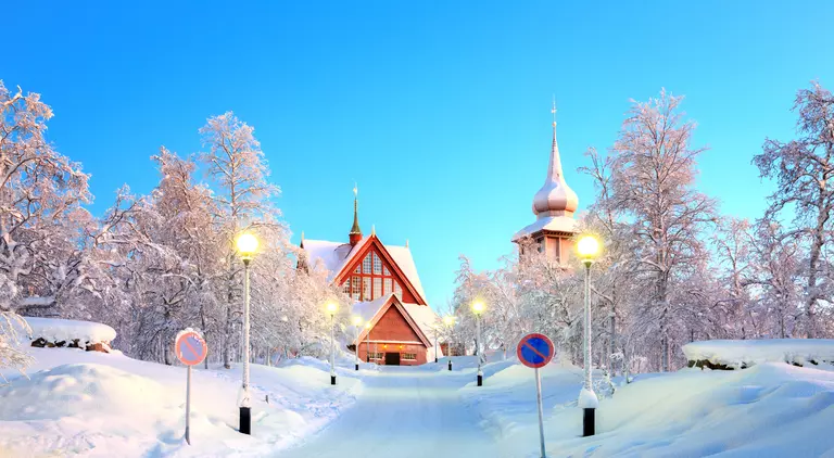 Kiruna cathedral Architecture at dusk