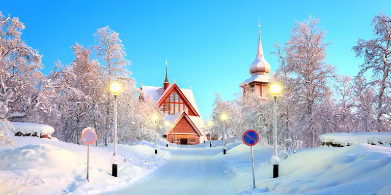 Kiruna cathedral Architecture at dusk