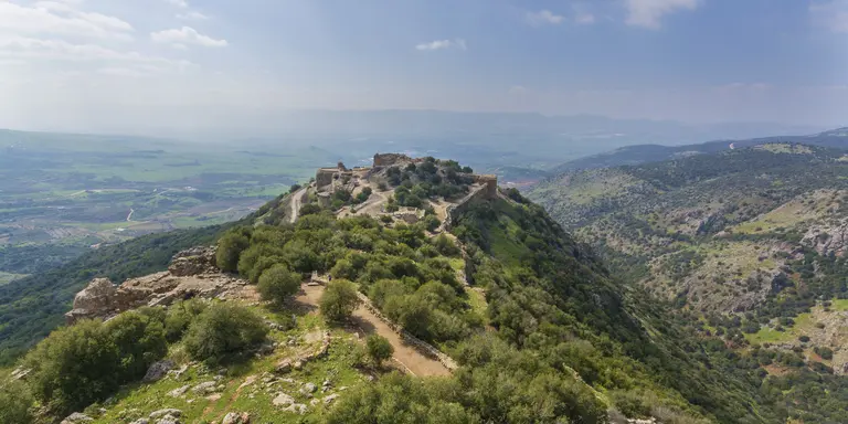 Nimrod Fortress Ruins overlooking Golan galilee and banias