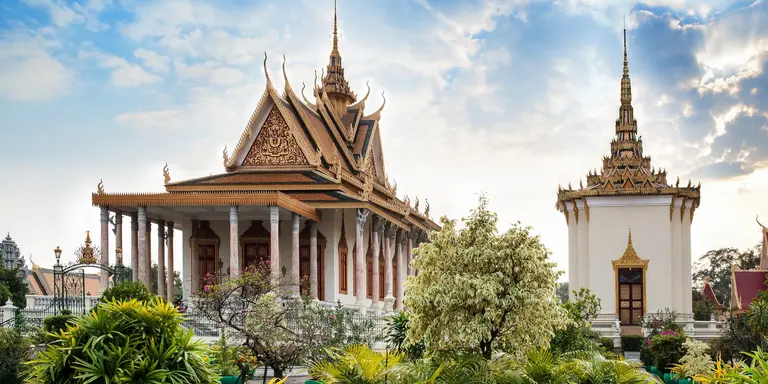 The Silver Pagoda or Wat Preah Keo, Wat Ubosoth Ratanaram or Preah Vihear Preah Keo Morakot is located on the south side of the Royal Palace, Phnom Penh